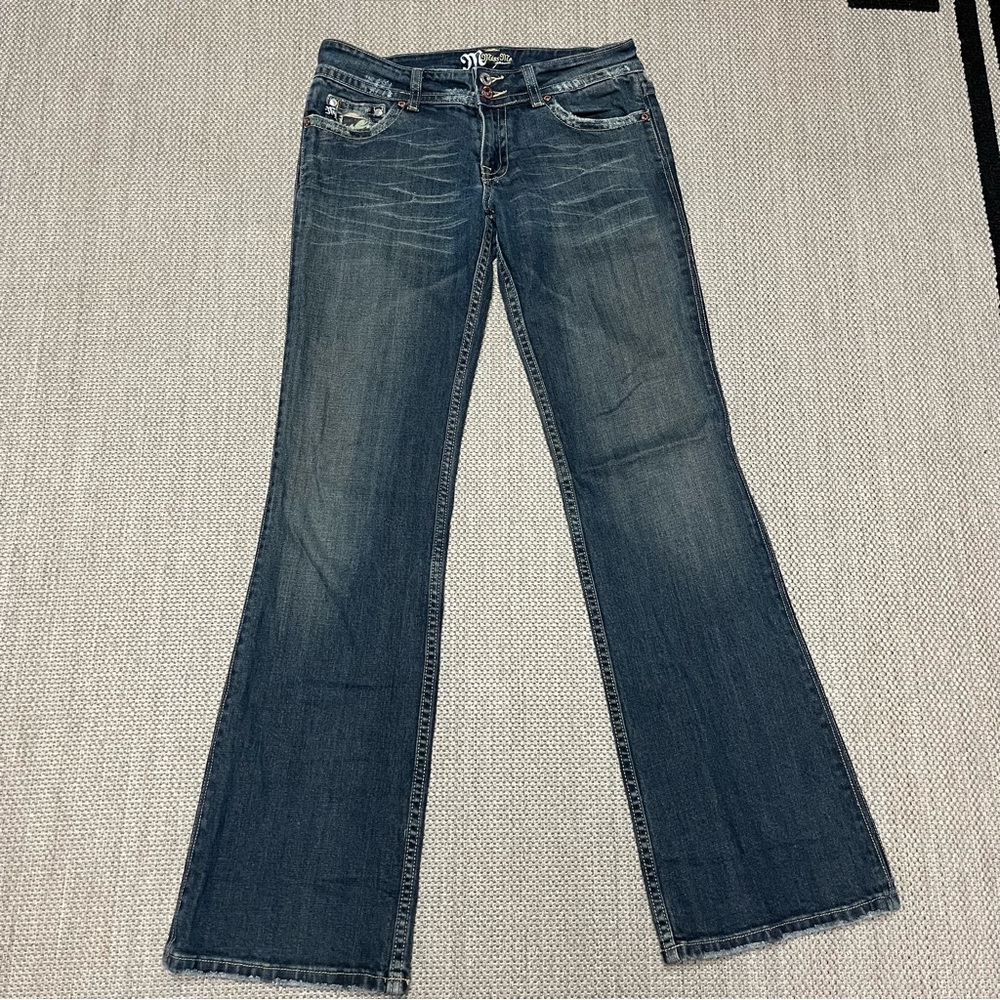 Miss Me Women's Signature Bootcut Jeans with Camo and Rhinestones